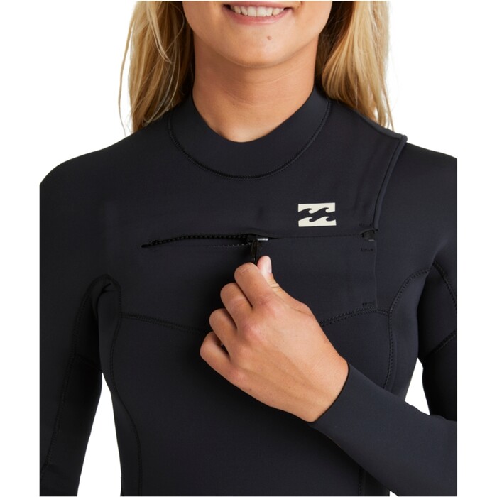 2024 Billabong Womens Synergy Natural 3/2mm Chest Zip Wetsuit ABJW100208 - Night Fall